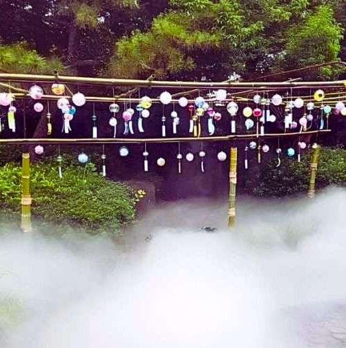 Oshi Castle Wind Chimes and Mist